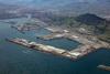 The image shows an aerial shot of Bilbao Port