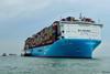 The picture shows the Antonia Maersk at sea
