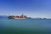 Container ship at sea
