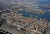 The image shows an overhead shot of Valencia Port