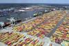 Image of containers at a European port