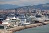Busy cruise port of Barcelona