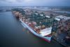 The image shows Maersk methanol bunkering at the port in April 2024
