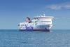 The image shows Stena Flavia operating on the Travemünde-Liepaja route