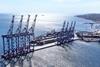 Ship-to-shore gantry cranes at Marport Terminal in Turkey