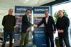 The image shows eCap Marine shaking hands on the contract with Samskip