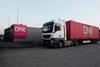The image shows a ONE truck at QTerminals Kramer Rotterdam