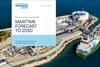 The image shows the front cover of the DNV’s latest Maritime Forecast to 2050
