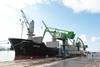Buss Erk is using a new Sennebogen 8130 EQ balance material handler in Iskenderun port to handle tonnes of fertiliser
