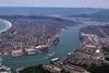 aerial shot of the Port of Santos in Brazil