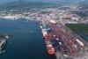 Aerial shot of a port in Mexico