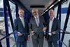 (l-r) Julian Walker, CCO and regional director at ABP; Christophe Mathieu, CEO of Brittany Ferries and Councillor Mark Lowry, Cabinet Member for Finance at Plymouth City Council