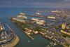 The image is an overall shot of Cherbourg Port