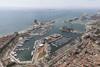An aerial shot of the Port of Barcelona