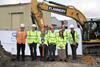 The image shows work beginning on the EV charging hub at Tilbury