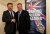 John Woodcock MP (L) with Associated British Ports' (ABP's) Short Sea Ports director Andrew Harston (R)