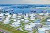 biofuel tanks at a port