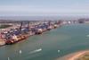 The image shows a wide angle shot of Harwich Haven Authority