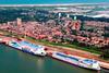 Stena Line ferries docked at the port of Hoek van Holland, Netherlands, the site of one of ABB’s most recent onshore power supply installations