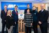 The image shows ABP officials unveiling the Lowestoft Eastern Energy Facility (LEEF) official plaque