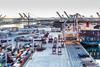 Kalmar automatic stacking crane and automated straddle carrier
