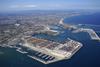 An aerial shot of the Valenciaport
