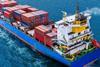 Container ship at sea