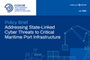 The image shows the front cover of the new NATO CCDCOE policy brief on port cyber security
