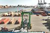 KC Noell hydrogen straddle carrier at portside