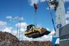 Going in: loading dozers into the holds can improve handling rates. Credit: Solent Stevedores S Norton
