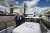 The picture shows Matt Beeton, CEO, Port of Tyne and Iain Percy OBE, CEO of Artemis Technologies with the Artemis EF-12 Pilot vessel
