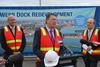 David Hodgett declaring the start of works at the Webb Dock site