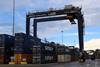 RTG crane with containers below