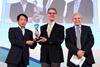 HE Christiaan Tanghe, Ambassador of Belgium to the UAE (middle) received the Environment Award on behalf of the Port of Antwerp
