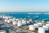 Gas holders at a port terminal