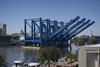 Four Konecranes electric ship-to-shore cranes arriving at the Port of Savannah, Georgia, US