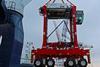 Nine new Kalmar straddle carriers being discharged at DP World Southampton