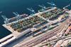 The image shows an overhead shot of Rijeka Gateway, a joint venture (JV) between APM Terminals and ENNA Logic