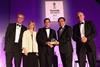 Dave Edwards (centre) accepts the Seatrade Award for clean shipping