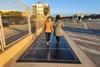The solar panels on the pavement at Valencia Port