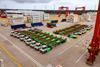 A wide angle shot of the new electric terminal tractors