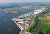 The image shows an overhead shot of North Sea Port