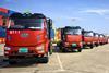 The pictures shows the electric in-yard tractor fleet at DaChan Bay Terminals