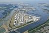 A overhead shot of Europoort at the Port of Rotterdam