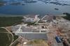 The image shows an overhead shot of Koverhar Harbour in Hank, Finland