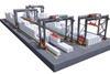 The image shows Konecranes E-Hybrid RTGs on the quayside