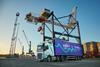 A truck positioned on the quayside at Port of Tyne