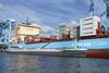 Maersk green methanol containership at Rotterdam