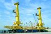 Liebherr LHM 400s before barge transfer to Iraq Gottwald HSK 260EG: selling well in Southeast Asia