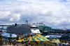 The images shows the Cirque Amaluna cruise ship on the LA waterfront